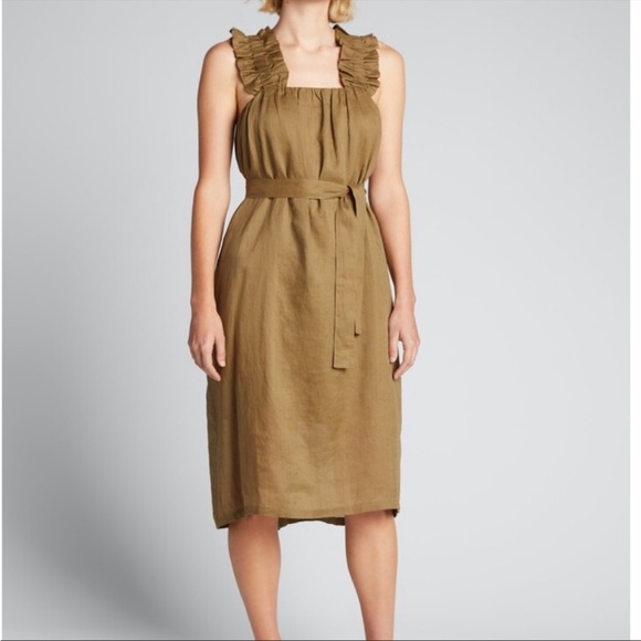 FRAME Ruffle Strap Button Back Dress - Picture 2 of 7